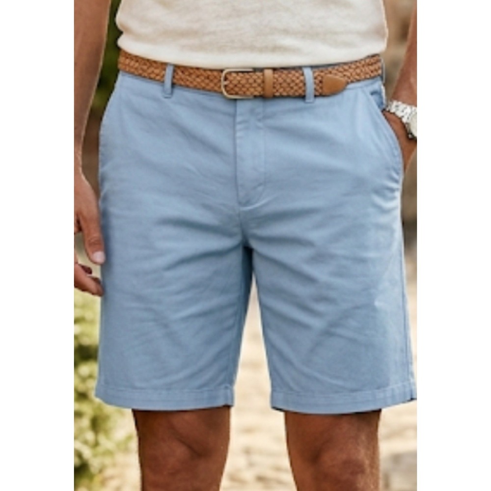 J. McLaughlin Shorts Adult 42" Chino Flat Front Golf Blue Men's NWT